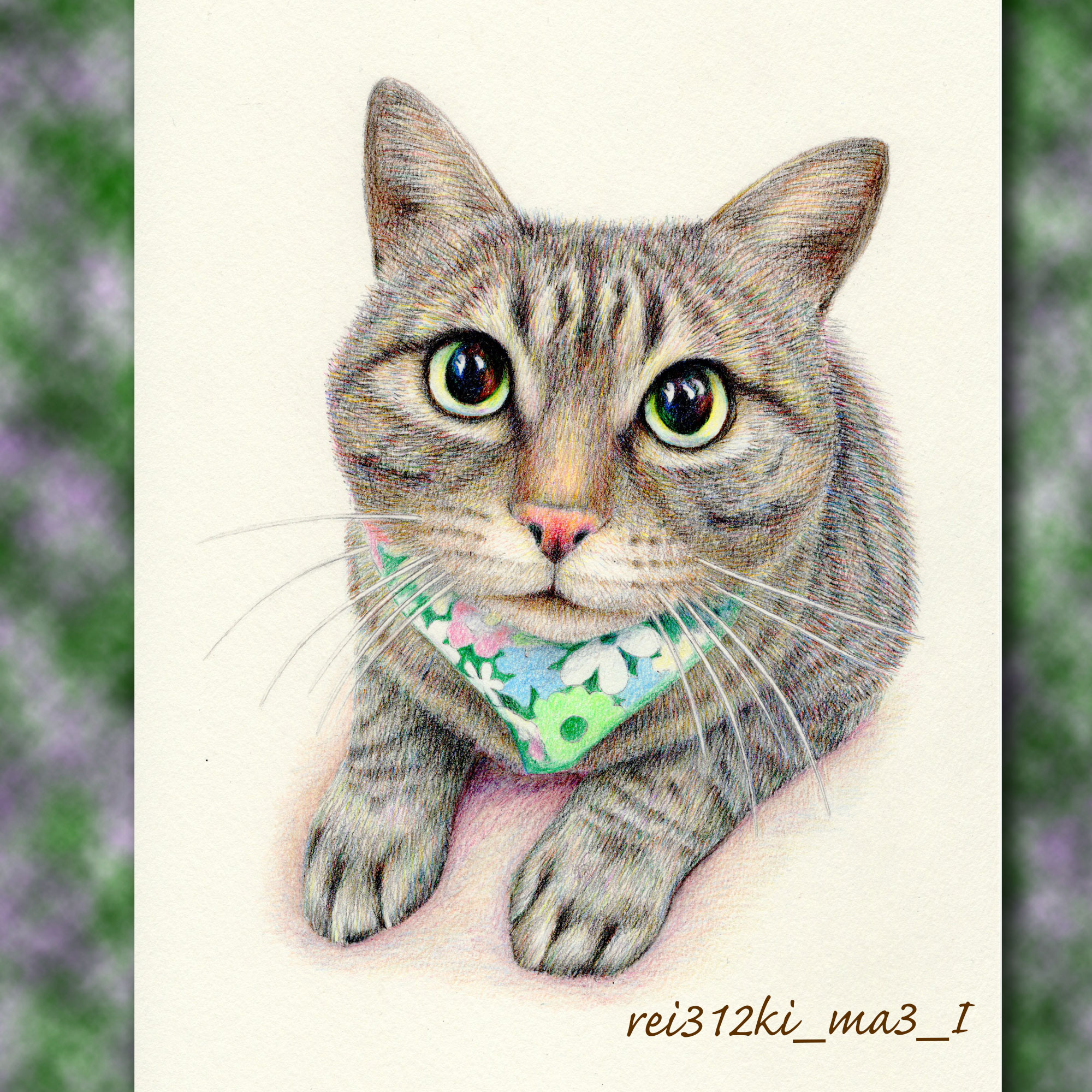 ミニチュアピンシャーの色鉛筆画